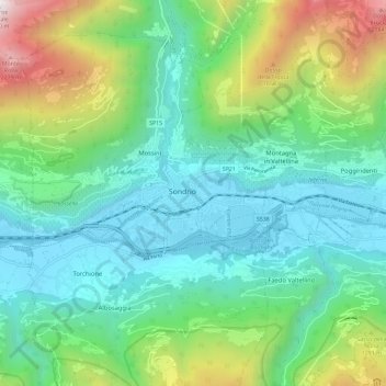 Topografische Karte Sünders, Höhe, Relief