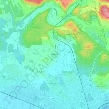 Topografische Karte Reutehöfe, Höhe, Relief