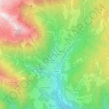 Topografische Karte Neuhaus, Höhe, Relief