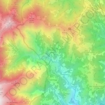 Topografische Karte Ferriere, Höhe, Relief