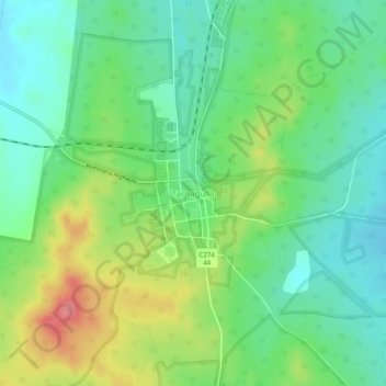 Topografische Karte Tarnagulla, Höhe, Relief