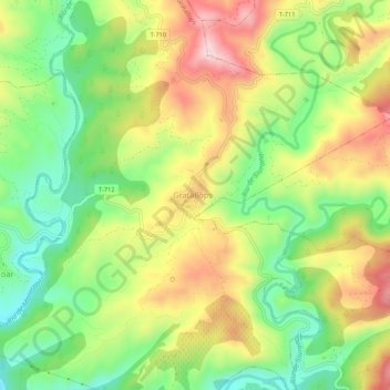 Topografische Karte Gratallops, Höhe, Relief