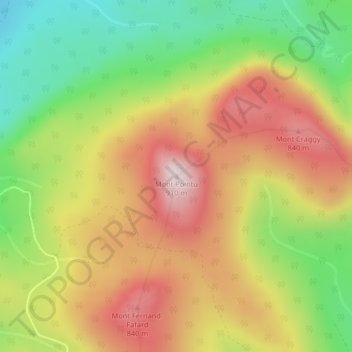 Topografische Karte Mont Pointu, Höhe, Relief