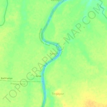 Topografische Karte Konta, Höhe, Relief