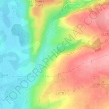 Topografische Karte Penitot, Höhe, Relief