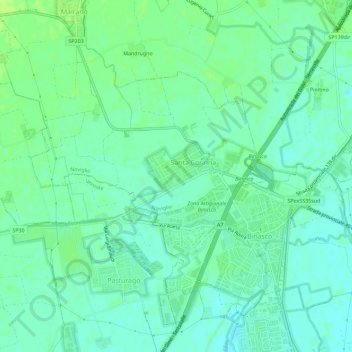 Topografische Karte Santa Corinna, Höhe, Relief