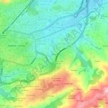 Topografische Karte Segaria, Höhe, Relief