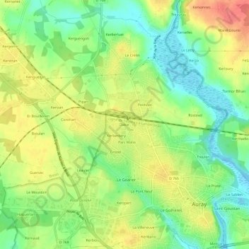Topografische Karte Dakar, Höhe, Relief