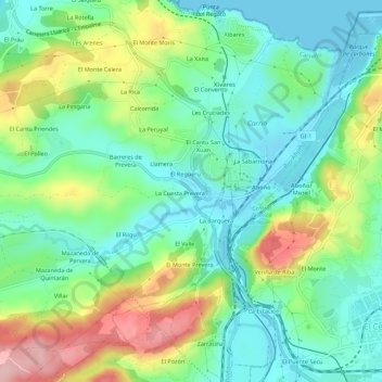Topografische Karte El Empalme, Höhe, Relief