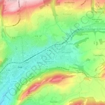 Topografische Karte ZA Tokoro, Höhe, Relief