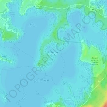 Topografische Karte Lac de la Forêt d'Orient, Höhe, Relief
