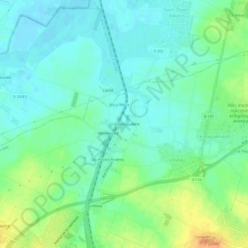 Topografische Karte La Grimenaudière, Höhe, Relief
