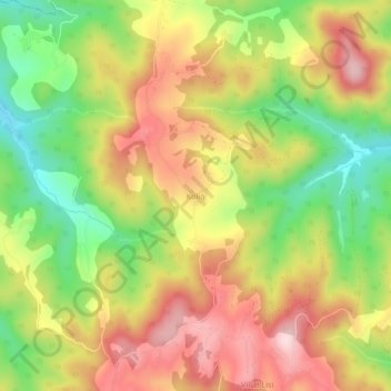 Topografische Karte Koliq, Höhe, Relief