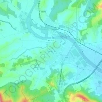 Topografische Karte Tordera, Höhe, Relief