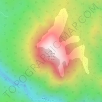 Topografische Karte Mount Huxley, Höhe, Relief