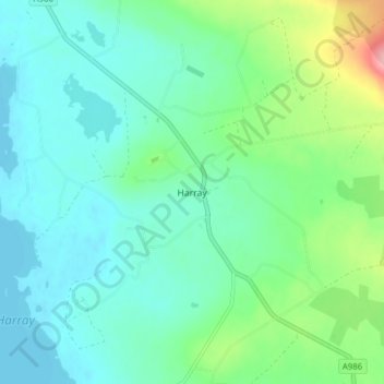 Topografische Karte Harray, Höhe, Relief