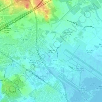 Topografische Karte Vauguières-le-Bas, Höhe, Relief