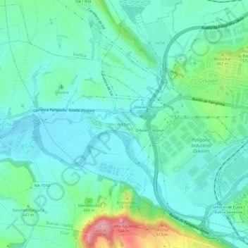Topografische Karte Arazuri, Höhe, Relief