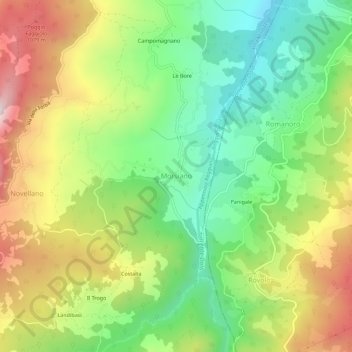 Topografische Karte Morsiano, Höhe, Relief