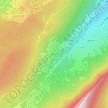 Topografische Karte La Magne, Höhe, Relief