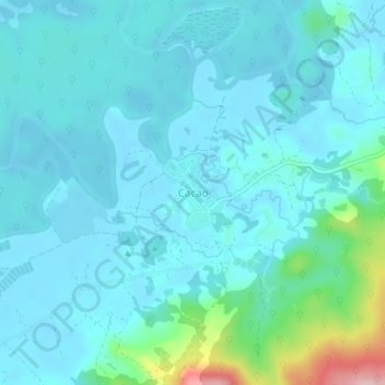 Topografische Karte Cacao, Höhe, Relief