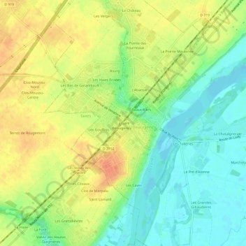 Topografische Karte La Gare, Höhe, Relief
