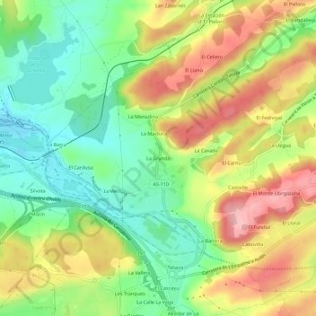 Topografische Karte La Granda, Höhe, Relief