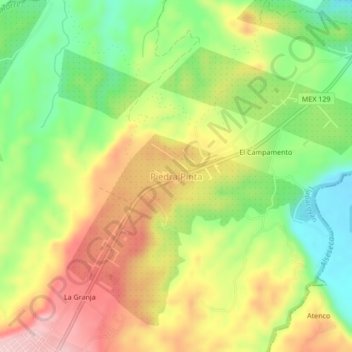 Topografische Karte Piedra Pinta, Höhe, Relief