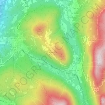 Topografische Karte Mondonico, Höhe, Relief