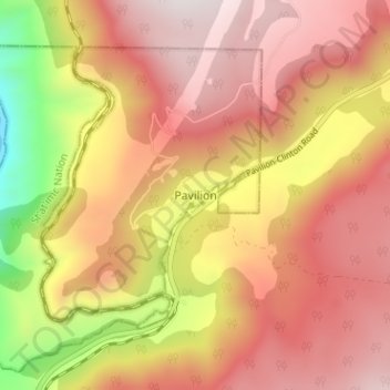Topografische Karte Pavilion, Höhe, Relief