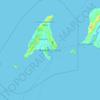 Topografische Karte Victoria, Höhe, Relief