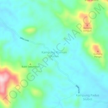 Topografische Karte Kampung Plaman Dunuk, Höhe, Relief