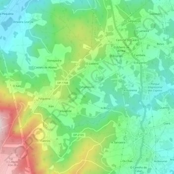 Topografische Karte Vilamouro, Höhe, Relief