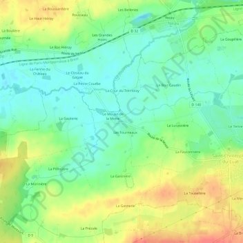 Topografische Karte La Motte, Höhe, Relief