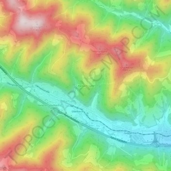Topografische Karte Übelbach-Land, Höhe, Relief