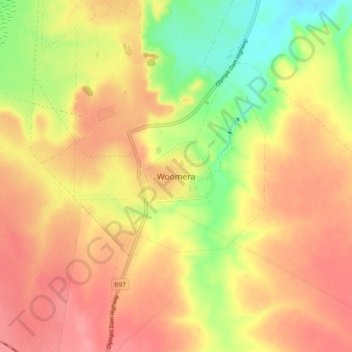 Topografische Karte Woomera, Höhe, Relief