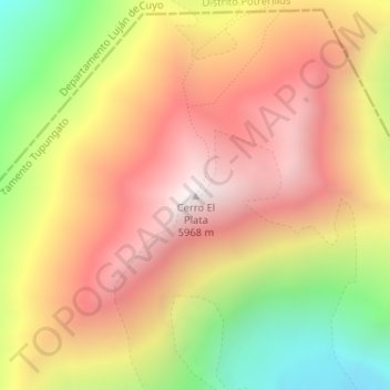 Topografische Karte Cerro El Plata, Höhe, Relief