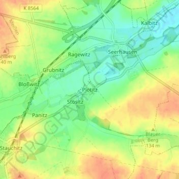 Topografische Karte Plotitz, Höhe, Relief