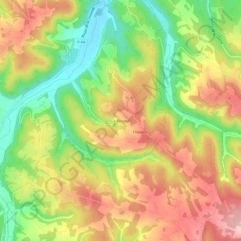 Topografische Karte La Bouyge, Höhe, Relief