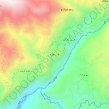 Topografische Karte Cámara, Höhe, Relief