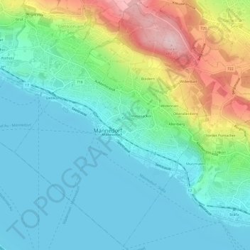 Topografische Karte Blatten, Höhe, Relief