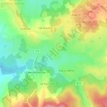 Topografische Karte Charneuve, Höhe, Relief
