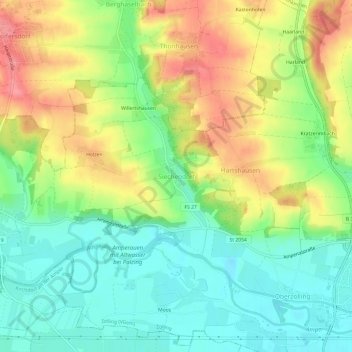 Topografische Karte Siechendorf, Höhe, Relief