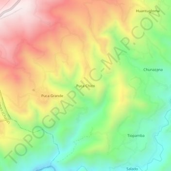 Topografische Karte Puca Chico, Höhe, Relief