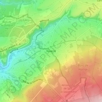 Topografische Karte Nivezé, Höhe, Relief