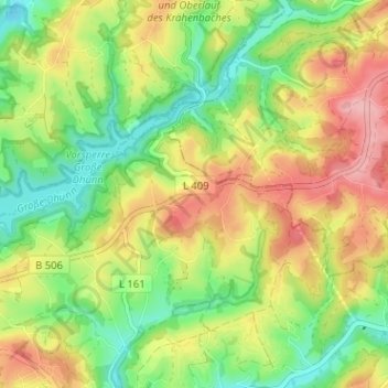 Topografische Karte Laudenberg, Höhe, Relief