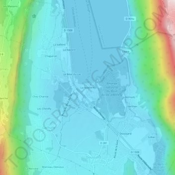 Topografische Karte La Nublière, Höhe, Relief