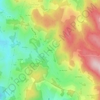 Topografische Karte Champ, Höhe, Relief