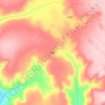 Topografische Karte Pilão, Höhe, Relief