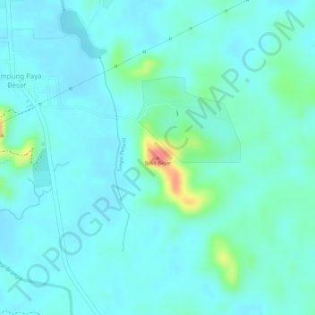 Topografische Karte Bukit Besar, Höhe, Relief